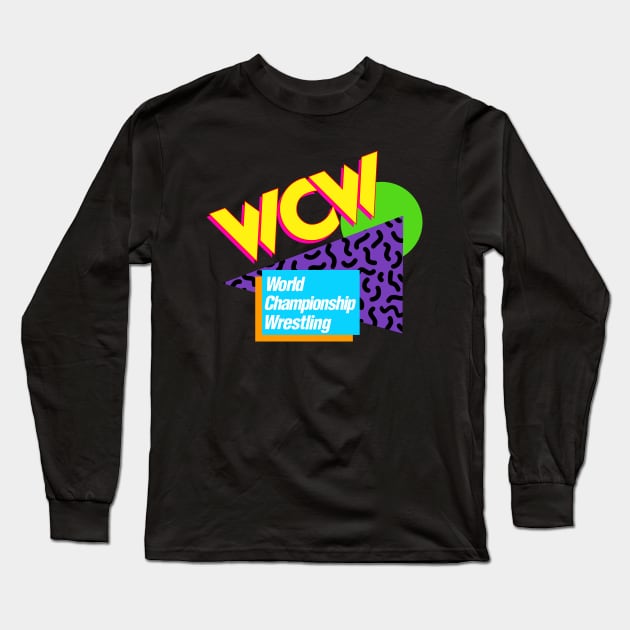 WCW 80s design Long Sleeve T-Shirt by Authentic Vintage Designs
